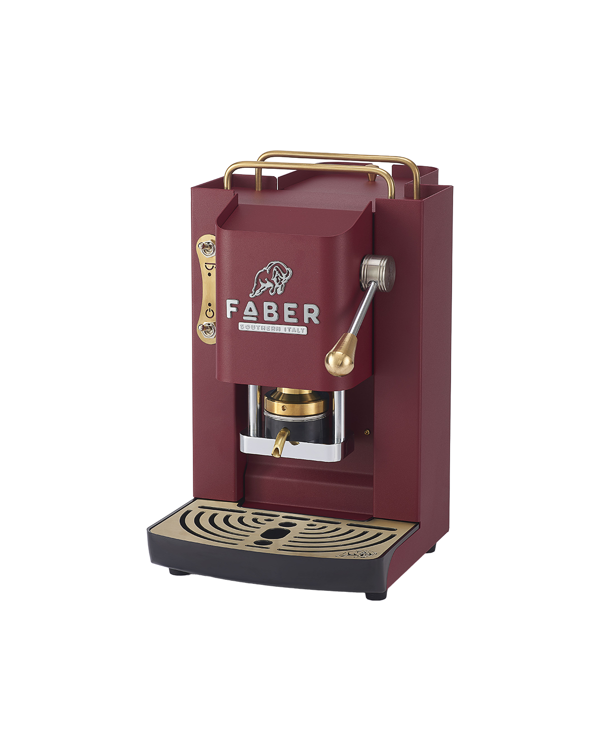 Macchina da caffè Faber, Pro Deluxe 3.0, Cherry Red, ottonata