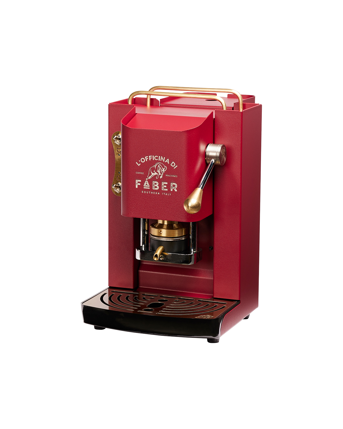 Macchina da caffè Faber, Pro Deluxe 2.0, Cherry Red, ottonata